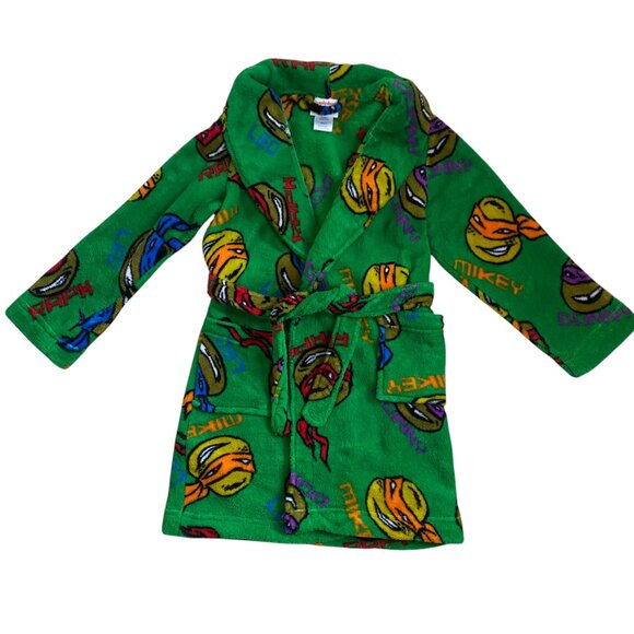 Nickelodeon Teenage Mutant Ninja Turtles Child Bathrobe Sz 6 Pajama Graphic TMNT - Picture 1 of 12